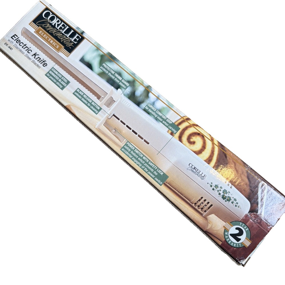 Corelle Coordinates Callaway Electric Knife In Box EK-940 Working 3 Blades